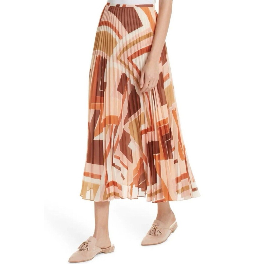 Lafayette 148 New York Jahira Pleated Midi Skirt Size 12 $798